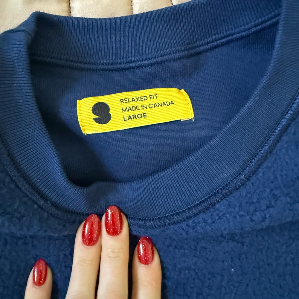 NWOT Yellow Label Co Stylish Navy Blue Cotton Sweater Size Large - Picture 6 of 6